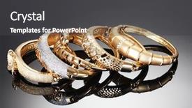  Presentation with beautiful golf courses - Theme featuring beautiful golden bracelets on grey background and a dark gray colored foreground