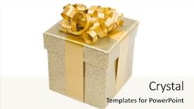  Presentation with white gold - Amazing PPT theme having beautiful golden gift backdrop and a lemonade colored foreground