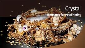  Presentation with jewelry - Audience pleasing presentation theme consisting of beautiful golden jewelry on grey backdrop and a wine colored foreground