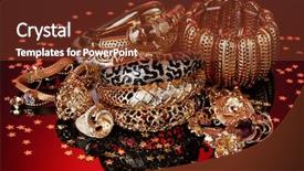  Presentation with jewelry - Audience pleasing PPT layouts consisting of beautiful-golden-jewelry-on-red backdrop and a tawny brown colored foreground