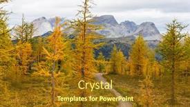  Presentation with fall mountains - Presentation theme enhanced with beautiful-golden-larches-in-mountains background and a tawny brown colored foreground
