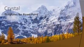  Presentation with fall mountains - Cool new theme with beautiful-golden-larches-in-mountains backdrop and a light blue colored foreground
