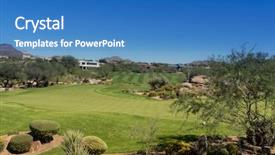  Presentation with golf course - Slides with beautiful golf course in arizona background and a teal colored foreground