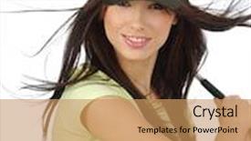  Presentation with swing - Beautiful presentation theme featuring beautiful golfer girl swing backdrop and a coral colored foreground