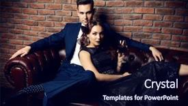  Presentation with glamour - Theme with beautiful gorgeous couple in elegant background and a wine colored foreground
