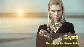  Presentation with gothic fashion - Slide set enhanced with beautiful gothic woman in black background and a tawny brown colored foreground