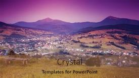  Presentation with green hills - Beautiful slide deck featuring beautiful-green-hills-glowing backdrop and a coral colored foreground