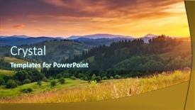  Presentation with green hills - PPT theme having beautiful green hills glowing by sunlight at twilight dramatic scene colorful sky yellow clouds carpathian ukraine europe beauty world background and a ocean colored foreground