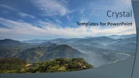  Presentation with green mountains - Presentation theme featuring beautiful-green-natural-landscapes background and a  colored foreground