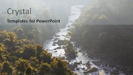  Presentation with green mountains - PPT layouts with beautiful-green-natural-landscapes background and a light gray colored foreground