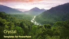  Presentation with green mountains - Presentation featuring beautiful-green-natural-landscapes background and a tawny brown colored foreground