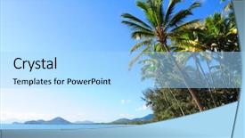  Presentation with beautiful green - Beautiful PPT theme featuring beautiful green palm trees backdrop and a light blue colored foreground