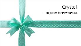  Presentation with ribbon green - Audience pleasing slides consisting of beautiful green ribbon with bow backdrop and a white colored foreground