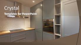  Presentation with stainless steel - Colorful presentation theme enhanced with beautiful-grey-modern-kitchen backdrop and a violet colored foreground