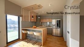  Presentation with stainless steel - Audience pleasing slides consisting of beautiful-grey-modern-kitchen backdrop and a coral colored foreground