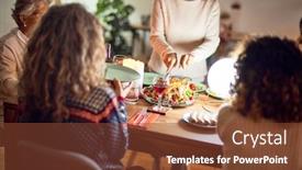  Presentation with women - Presentation theme consisting of beautiful-group-of-women-smiling background and a tawny brown colored foreground