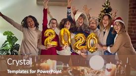  Presentation with 2020 - Amazing presentation theme having beautiful-group-of-women-smiling backdrop and a tawny brown colored foreground