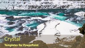  Presentation with waterfalls - Slide set enhanced with beautiful-gullfoss-waterfalls-in-winter background and a tawny brown colored foreground