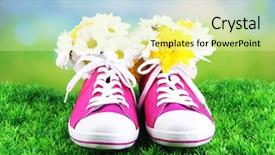  Presentation with lime green and white flower - Slides having beautiful gumshoes with flowers inside background and a blonde colored foreground