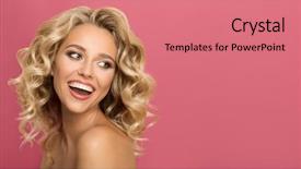  Presentation with curly hair - Cool new presentation with beautiful hair smiling on pink backdrop and a coral colored foreground