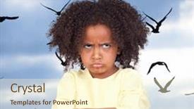  Presentation with birds flying - Audience pleasing PPT layouts consisting of beautiful hairstyle and many birds backdrop and a cream colored foreground