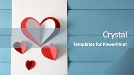  Presentation with post operative care - PPT theme enhanced with beautiful hand made post card with paper hearts on color wooden background background and a teal colored foreground