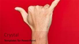  Presentation with symbol - Cool new theme with beautiful-hand-of-man-doing backdrop and a crimson colored foreground