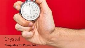  Presentation with red - Colorful presentation theme enhanced with beautiful-hand-of-man-holding backdrop and a coral colored foreground