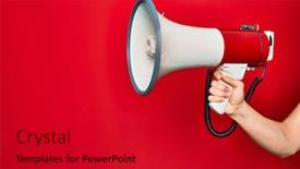  Presentation with man heart attact hand hold - Colorful presentation theme enhanced with beautiful-hand-of-man-holding backdrop and a crimson colored foreground