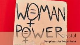  Presentation with red banner - Cool new PPT theme with beautiful-hand-of-man-holding backdrop and a coral colored foreground