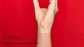  Presentation with fingers - Slide deck featuring beautiful-hand-of-man-showing background and a black colored foreground