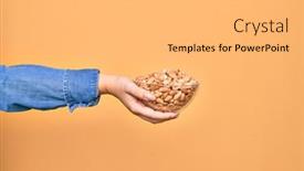  Presentation with salty - Slide set consisting of beautiful-hand-of-woman-holding background and a light gray colored foreground