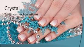  Presentation with snowflakes - PPT theme featuring beautiful hands and snowflakes and beads isolated on white background and a lemonade colored foreground