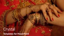  Presentation with ancient india culture - Slide set consisting of beautiful-hands-close-up-indian background and a tawny brown colored foreground