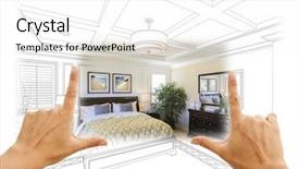  Presentation with drawing art therapy - Audience pleasing slide deck consisting of beautiful hands framing custom bedroom backdrop and a white colored foreground