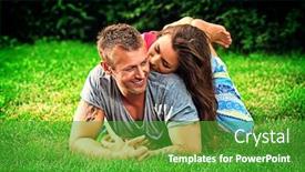  Presentation with rest - Audience pleasing slide deck consisting of beautiful happy couple having a rest in the park in sunny summer day backdrop and a shamrock green colored foreground