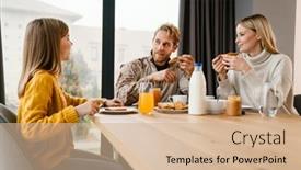  Presentation with family talking - Theme having beautiful-happy-family-talking background and a soft green colored foreground