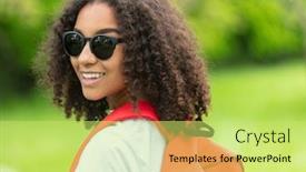  Presentation with african american teenager girl - PPT layouts having beautiful happy mixed race biracial background and a yellow colored foreground