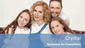  Presentation with friendly - Slides with beautiful-happy-mother-and-father background and a teal colored foreground