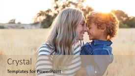  Presentation with mother love - Amazing slide set having beautiful-happy-mother-holding backdrop and a soft green colored foreground