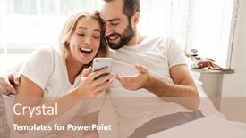  Presentation with young happy couple - Slides having beautiful-happy-young-couple-relaxing background and a coral colored foreground