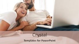  Presentation with movies - PPT layouts enhanced with beautiful-happy-young-couple-relaxing background and a coral colored foreground