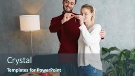  Presentation with house key - Amazing theme having beautiful-happy-young-couple-showing backdrop and a ocean colored foreground