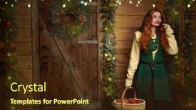  Presentation with fairy tale - Beautiful theme featuring beautiful-happy-young-woman backdrop and a tawny brown colored foreground