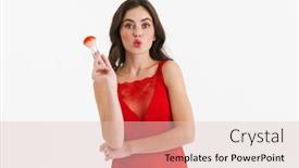  Presentation with makeup - Presentation featuring beautiful-happy-young-woman background and a lemonade colored foreground