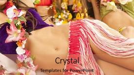  Presentation with hawaiian - Amazing PPT theme having beautiful hawaiian hula dancer girls backdrop and a coral colored foreground