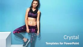  Presentation with healthy - Beautiful slide deck featuring beautiful-healthy-fitness-woman-exercising backdrop and a teal colored foreground