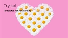  Presentation with heart flowers - Presentation theme having beautiful-heart-made-of-white background and a lemonade colored foreground