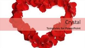  Presentation with white rose - Presentation theme with beautiful heart of red rose background and a coral colored foreground