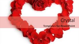  Presentation with white rose - Cool new PPT theme with beautiful heart of red rose backdrop and a red colored foreground